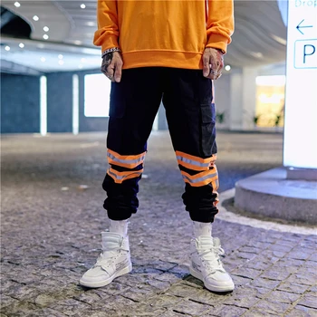 Maxulla štýlový dlhé nohavice odrážajú svetlo mužov streetwear Hip Hop nohavice príčinné Jogger reflexné nohavice street nosiť muži Mla010
