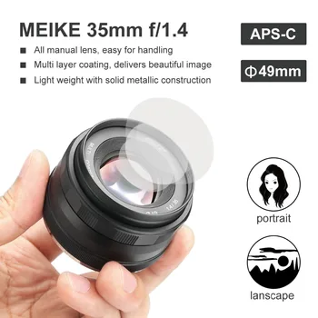 Meike 35mm f1.4 Veľké Clony, Manuálne ostrenie objektívu APS-C pre Olympus Micro 4/3 EM10/EM5/EM1/EP5/EPL3 a Panasonic G7/6/5/4/3