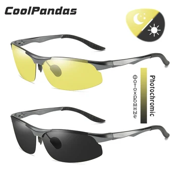 CoolPandas Značky Photochromic Polarizované slnečné Okuliare Muži Ženy Okuliarov Deň Nočné Videnie Jazdy Okuliare Zmeniť-Farebné Šošovky UV400