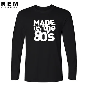 Nové VYROBENÉ v 80-T Tričko Dlhý rukáv Tshirts Bavlna Zábavné College 1980 Retro Narodeniny T-shirts