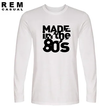 Nové VYROBENÉ v 80-T Tričko Dlhý rukáv Tshirts Bavlna Zábavné College 1980 Retro Narodeniny T-shirts