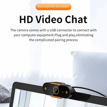 Vysokokvalitný USB Webcam Live Streaming Kamera s Mikrofónom pre Počítače, Prenosné počítače pre Windows 2000/XP/Win7/Win8/10/Vista 32bit