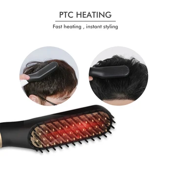 Muži Fúzy Straightener Multifunkčné Elektrické Vlasy Prečesať Kefou 100-240V Rýchle Vlasy Styler