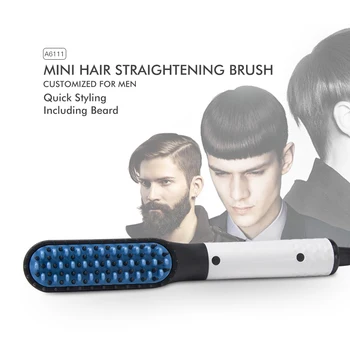 Muži Fúzy Straightener Multifunkčné Elektrické Vlasy Prečesať Kefou 100-240V Rýchle Vlasy Styler