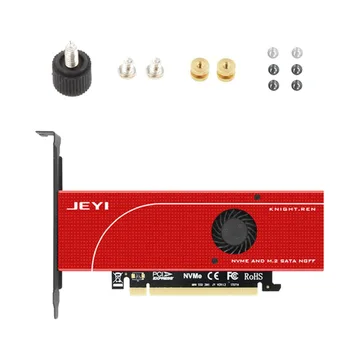 JEYI RYTIER Power-Zlyhanie Ochrany PCIE3.0 Adaptér x16 Plnej Rýchlosti M. 2 dd Na Kartu Chladiča Oblátka Chladenie Ventilátorom SSD