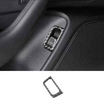 Carbon Fiber Interiérové Dvere batožinového priestoru Prepnúť Tlačidlo Rám Dekorácie Kryt Výbava Pre Audi A6, A7 2012-2018 LHD Auto Styling