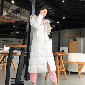 X-dlhé nadrozmerné 5xl 6xl hrubé módne parkas ženy bežné pevné so zipsom, kapucňou v zime roku 2020 bavlna slim kabáty bundy
