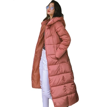 X-dlhé nadrozmerné 5xl 6xl hrubé módne parkas ženy bežné pevné so zipsom, kapucňou v zime roku 2020 bavlna slim kabáty bundy