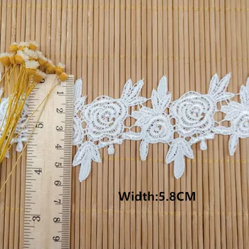 Zsbszc 5.8 CM Čipky polyester silk vo vode rozpustné, textílie, čipky kvet odevné doplnky, dekorácie Lolita čipky príslušenstvo WB25