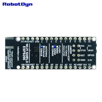 RobotDyn Nano V3 Wi-Fi Štít - ESP8266, 32Mbit (4Mbyte) Flash, Vnútorné antény kompatibilná s Arduino NANO pre DIY Elektronické