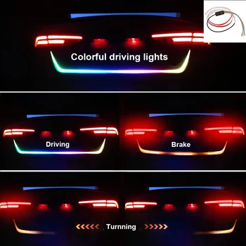 Blikajúce LED RGB Auto zadné Svetlo Pásy Brzdy Zadné Stop Zase signalizačná kontrolka Truck Pozíciu Hmlové Svetlá Karavany Auto Príslušenstvo 12V