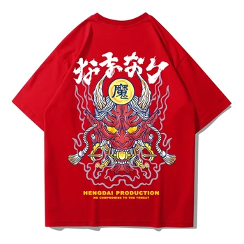 Japonský Diabol T Shirt Hip Hop Mužov Vytlačené Tshirts 2020 Streetwear Bežné Krátky Rukáv Topy Tees Letnej Pohode Mens T Košele S-3XL