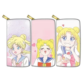 Anime Sailor moon peňaženky ženy Japonské kreslené multi-function PU kožené peňaženky cosplay kabelka dievča kawaii narodeninám