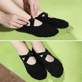 Anti-slip Jogy Ponožky Backless Silikónový protišmykový Ženy Ponožky Dámy Vetranie Balet Tanec Gym Fitness Pilates Ponožky