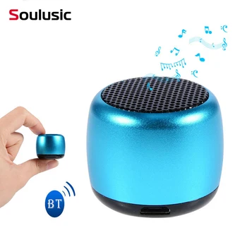 Soulusic BM2 Mini Prenosné Bluetooth Subwoofer Reproduktor, Kovové Bezdrôtový Stereo TWS Reproduktor s Mikrofónom MP3 Telefón, Prehrávač Hudby