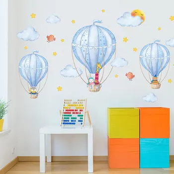 Horúce Balón Cestovné Samolepky Na Stenu Jednoduchá Mš Výzdoba V Triede Pozadí Steny Usporiadanie Tapety Domova