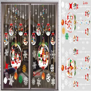 Nový Rok na Vianoce Série Vianočné Závesné Gule Snehuliak, Vianočný Vlak Vianočné Elk Vianočný Stromček Snowflake Nálepka na Stenu