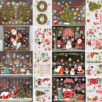 Nový Rok na Vianoce Série Vianočné Závesné Gule Snehuliak, Vianočný Vlak Vianočné Elk Vianočný Stromček Snowflake Nálepka na Stenu