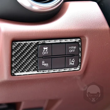 Hlava Light Switch Rám Nálepka Pre Mazda MX5 Miata Roadster 2016+ MX5 ND Uhlíkových Vlákien Panel Tlačidlo Interiéru Auto Príslušenstvo