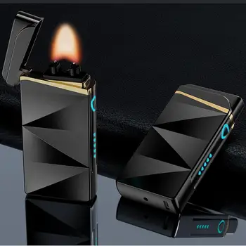 2020 Elektronické USB Veľký Plameň Luxusný Zapaľovač Pulz Vetru dvojoblúk Elektrické Zapaľovače Plazma Flameless Vianočný Darček