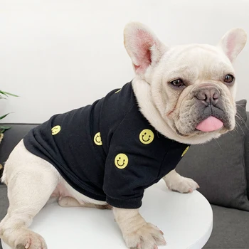 Francúzsky Buldog Sveter Chihuahua Tričko Smajlíka Yorkie Šteňa Pug Kostým Jar Jeseň Psa Oblečenie pre Malé Psy