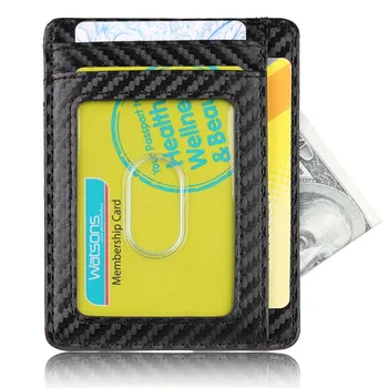 Rfid Muži Ženy Malé Banky Cestovné Kožené Vizitku Prípade Tenký, Ľahký Predné Paketové Peňaženky