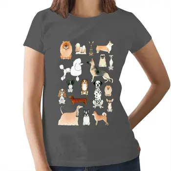 Čau Čau T-Shirt Psov T Shirt Jednoduché Street Nosiť Ženy tričko-Krátke Rukáv XXL Tlač Bavlna Dámske Tričko Tričko
