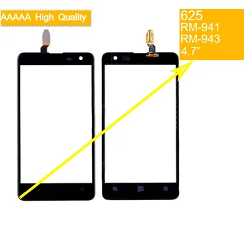 10PCS dotykový displej Pre Nokia Lumia 625 N625 RM-941 RM-943 Dotykový Senzor Digitalizátorom. Sklenený Objektív Predného Panelu Nahradenie čierna
