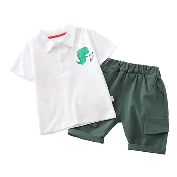 BINIDUCKLING Letné Baby Chlapci Deti Oblečenie Sady Cartoon Dinosaura Vytlačené Oblečenie Batoľa Chlapci Bavlna Roztomilý Oblečenie Sada 18 M-5T