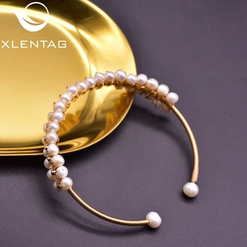 XlentAg Uhol Prírodná Biela Dvojvrstvové Perly Čakra Náramok Pre Ženy, Priateľstva Darčeky Módne Šperky Luxusný Dizajn GB0210A