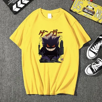 Mens Pokemon tričko Bavlna Mužské Tričko Hip Hop Streetwear Zábavné Vytlačiť Topy Čaj v Lete Plus Veľkosť T-shirt Mužov