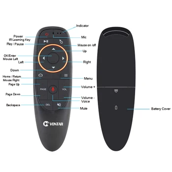 VONTAR G10 G10S Pro Hlas, Diaľkové Ovládanie 2.4 G Air Bezdrôtové Myši Gyroskop, IČ Vzdelávania pre Android tv box HK1 H96 Max X96 mini