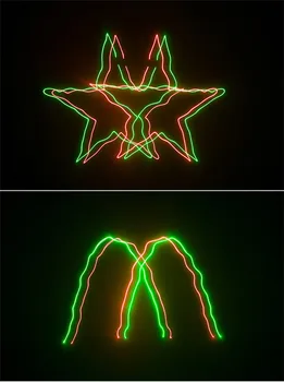 Dvojité hlavu červená zelená linka laserové svetlo double hole červená zelená laserového svetla dj rodinné party, disco bar linka efekt laserový projektor
