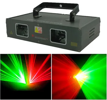 Dvojité hlavu červená zelená linka laserové svetlo double hole červená zelená laserového svetla dj rodinné party, disco bar linka efekt laserový projektor