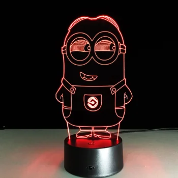 Novinka 3D Prisluhovači Nočné Svetlo LED stolná Lampa Dotykový Stôl Farebné Osvetlenie Pre Dieťa, Dieťa Darček Narodeninovej Party Spálňa Domova