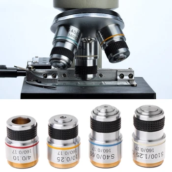 4X 10X 40X 100X Achromatic Cieľ Objektív pre Biologický Mikroskop 185