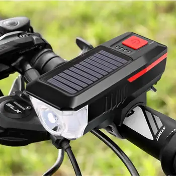 Solárne & USB Nabíjateľné Bicykel predné svetlo na Bicykel Predné Svetlo Nepremokavé Horn Svetlá na Bicykli Bicykli Baterka Cyklistické Doplnky