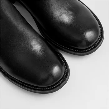 MORAZORA 2020 jeseň zimné módne originálne kožené jednoduché ženy, topánky s nízkym podpätkom kolo prst farbou členková obuv na voľný čas