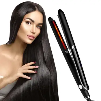 Professional Hair Straightener Curler Ploché Železo Negatívne Ióny Infračervené Vlasy Žehlička Rovnanie Zvlnením Vlasy Kulma