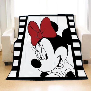 3D Vytlačené Minnie Mickey Mouse Deka Deti Deka Gauči Deka Pokrytie Cestovných posteľná bielizeň Velvet Plyšové Hodiť Fleece Deka prehoz cez posteľ