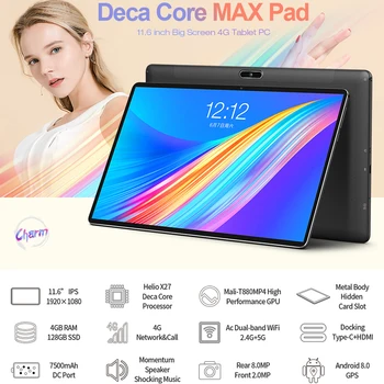 Teclast M16 Tablet 11.6 palce 4G Phablet MT6797 ( X27 ) Android 8.0 1920*1080 2.6 GHz Decore CPU 4 GB 128 GB 8.0 MP+2.0 MP Dual Camera