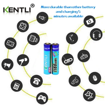 KENTLI 4pcs bez pamäťového efektu 1,5 v 1180mWh AAA lítium li-ion nabíjacie batérie batérie teplomer