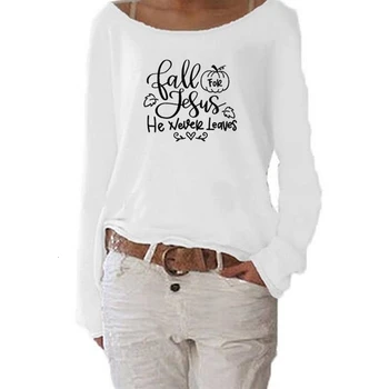 Fashion T-Shirt Pre Ženy Patria Ježiš Listov Tlač Farbou Zrastov Bežné T-Shirt Plus Veľkosť Žena Streetwear Mimo Bavlna