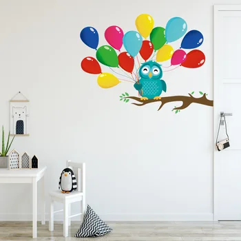 Cartoon strom oz sova balón stenu, nálepky deti izby, spálne, dekorácie, Nástenné dvere Umenie Obtlačky škôlky nálepky tapety