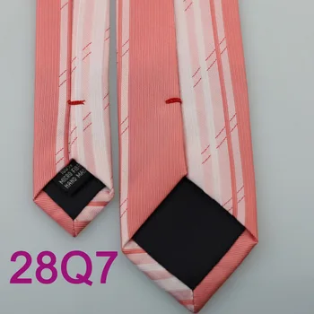 YIBEI Coachella Väzby Coral Pink Kravatu Slim Chudá Úzke Gravata Seda Polovica Striebra Vertikálne Pruhované Červené Diagonálne Pruhy Kravaty