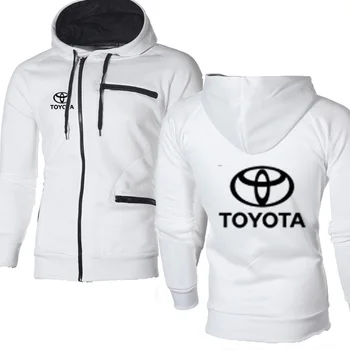 Móda Pánska mikina s Kapucňou značky Toyota Auto Logo Tlačiť Bežné Hip HopHarajuku s Dlhým Rukávom s Kapucňou Mikiny Mens zips Fleece teplé Jacke