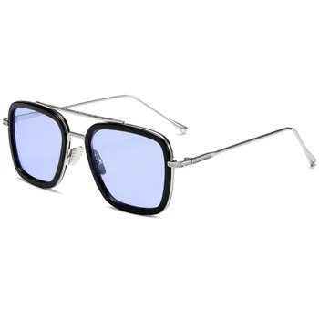 2019 Steampunk slnečné Okuliare Mužov Zrkadlové Dizajnér Značky Ženy Okuliare Vintage Blue Šošovky, Slnečné Okuliare UV400