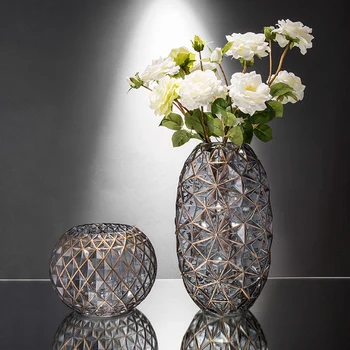 Minimalistický sklenené vázy domáce dekorácie hydroponické kvet sušené kvety obývacia izba dekorácie jednoduché dekorácie, ozdoby WF906113