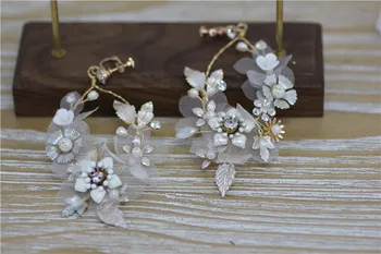 Jonnafe Jemné Kvetinové Svadobné Náušnice Kvapka Svadobné Doplnky, Ručne Vyrábané Šperky Crystal Ženy Náušnice