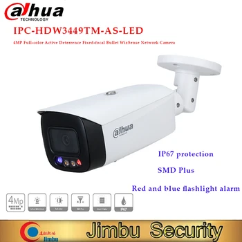 4MP Full-farebné Aktívne Odstrašenie s Pevnou ohniskovou Bullet WizSense Sieťová Kamera Dahua IP Kamera IPC-HFW3449T1-AKO-PV